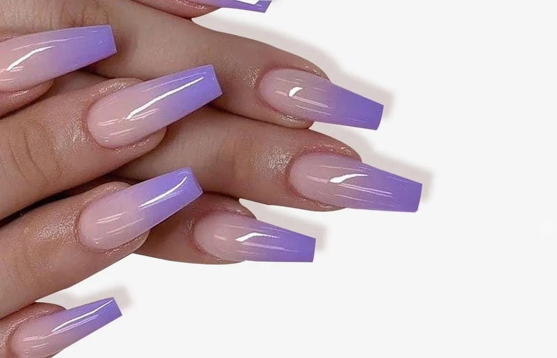 Ombré Nail Extensions on a woman hands