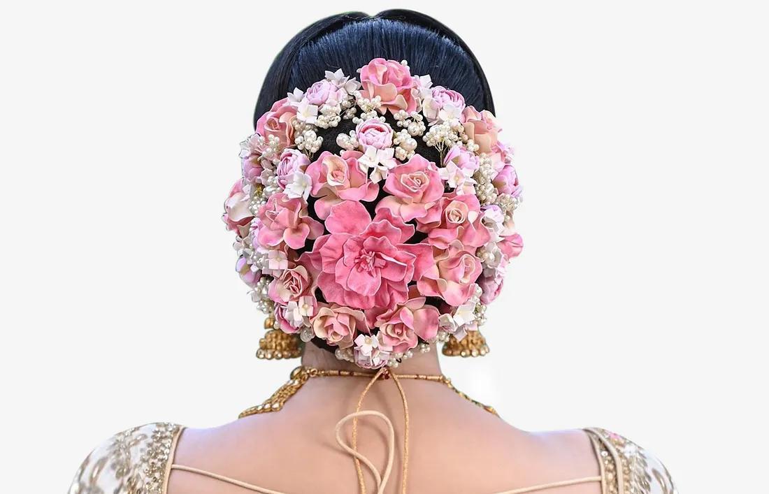 floral bridal hairstyle